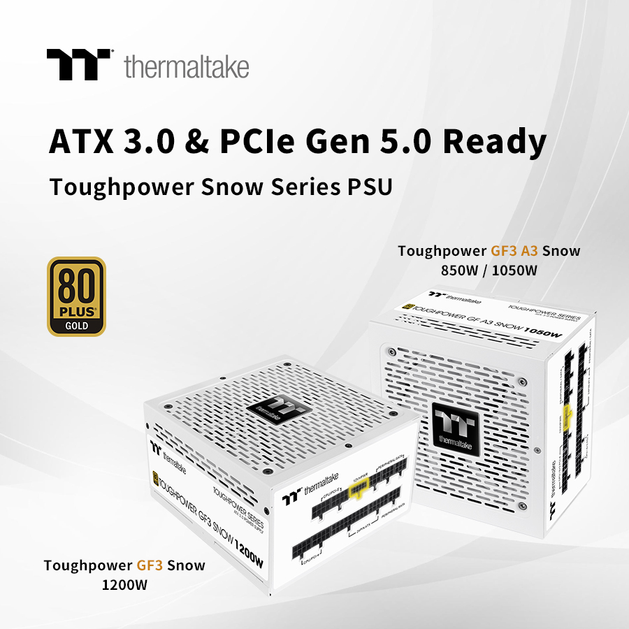 Thermaltake Releases Toughpower GF3 1200W & GF A3 850W/1050W in Snow Edition
