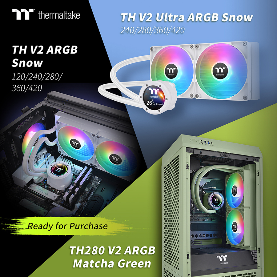 Thermaltake New Snow & Matcha Green Edition AIO is Now Available Worldwide