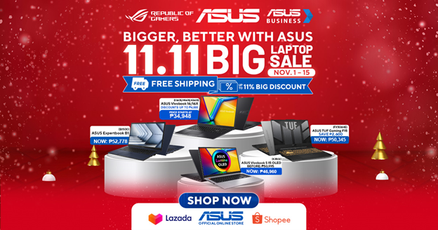 BIGGER, BETTER DEALS THIS HOLIDAY SEASON WITH ASUS 11.11 BIG LAPTOP SALE