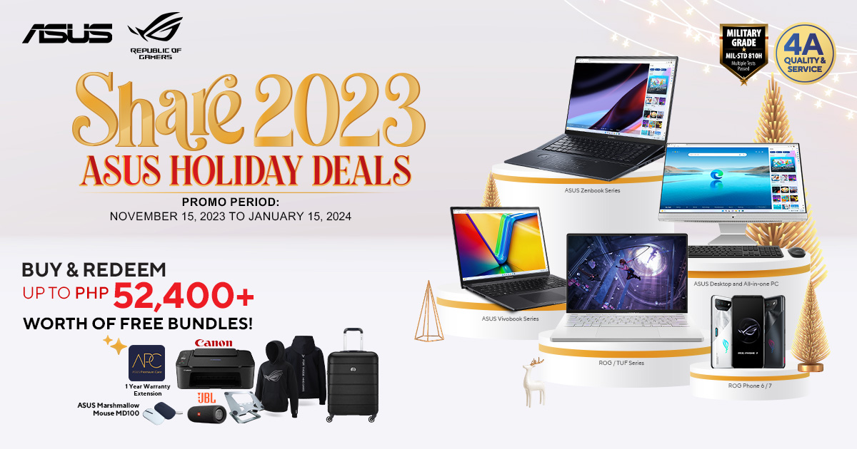 Take home bundles of deals with ASUS and ROG Share 2023 Holiday Promo