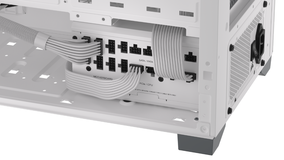 CORSAIR Expands Side-Mounted Connection PSU Family with New White RMx SHIFT