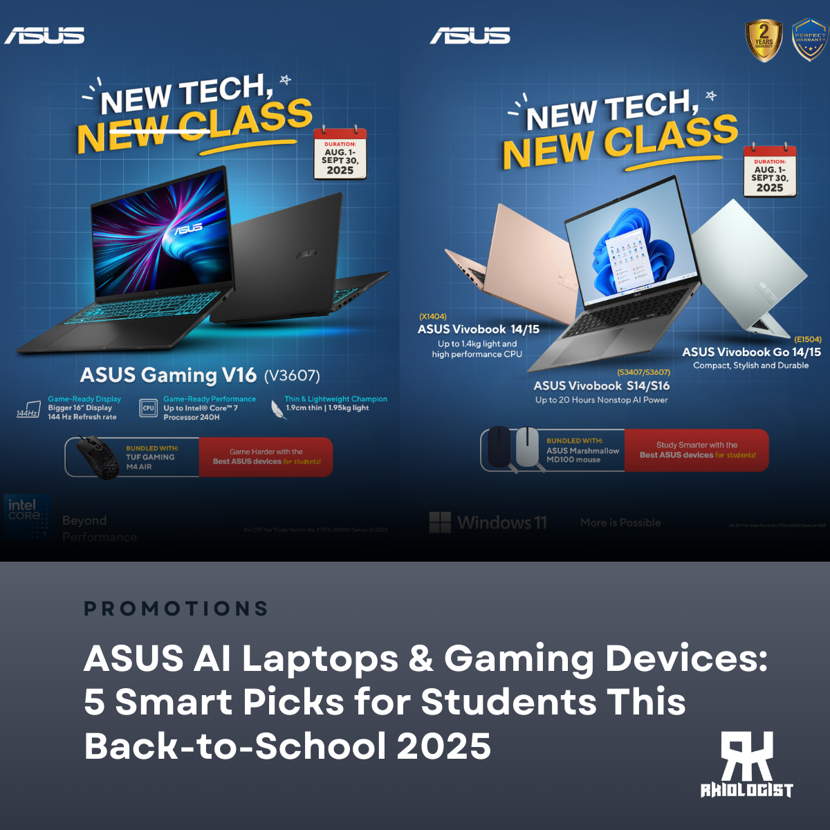 ASUS AI Laptops & Gaming Devices: 5 Smart Picks for Students This Back-to-School 2025